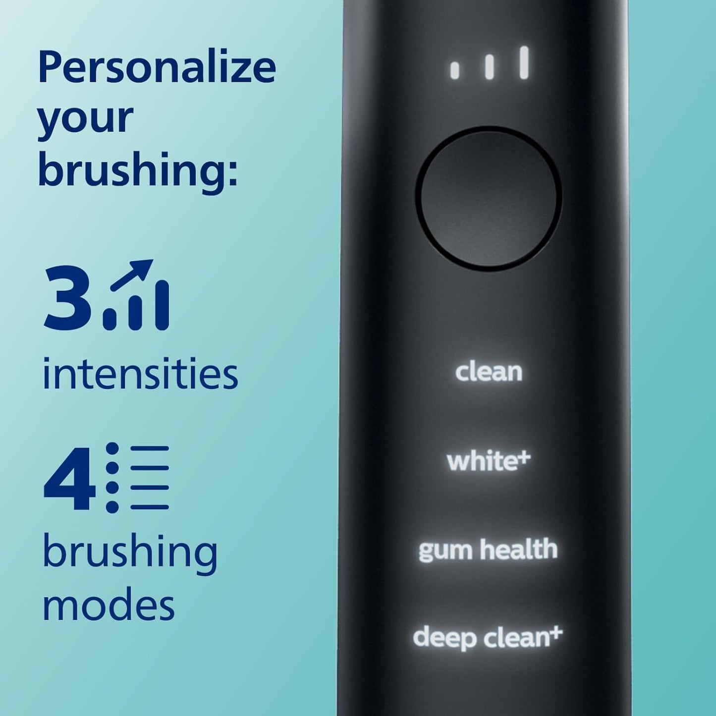 Philips Sonicare DiamondClean Smart 9400 Electric Toothbrush Black, Sonic Toothbrush with App, Pressure Sensor, Brush Head Detection, 4 Brushing Modes and 3 Intensity Levels, Model HX9917/89