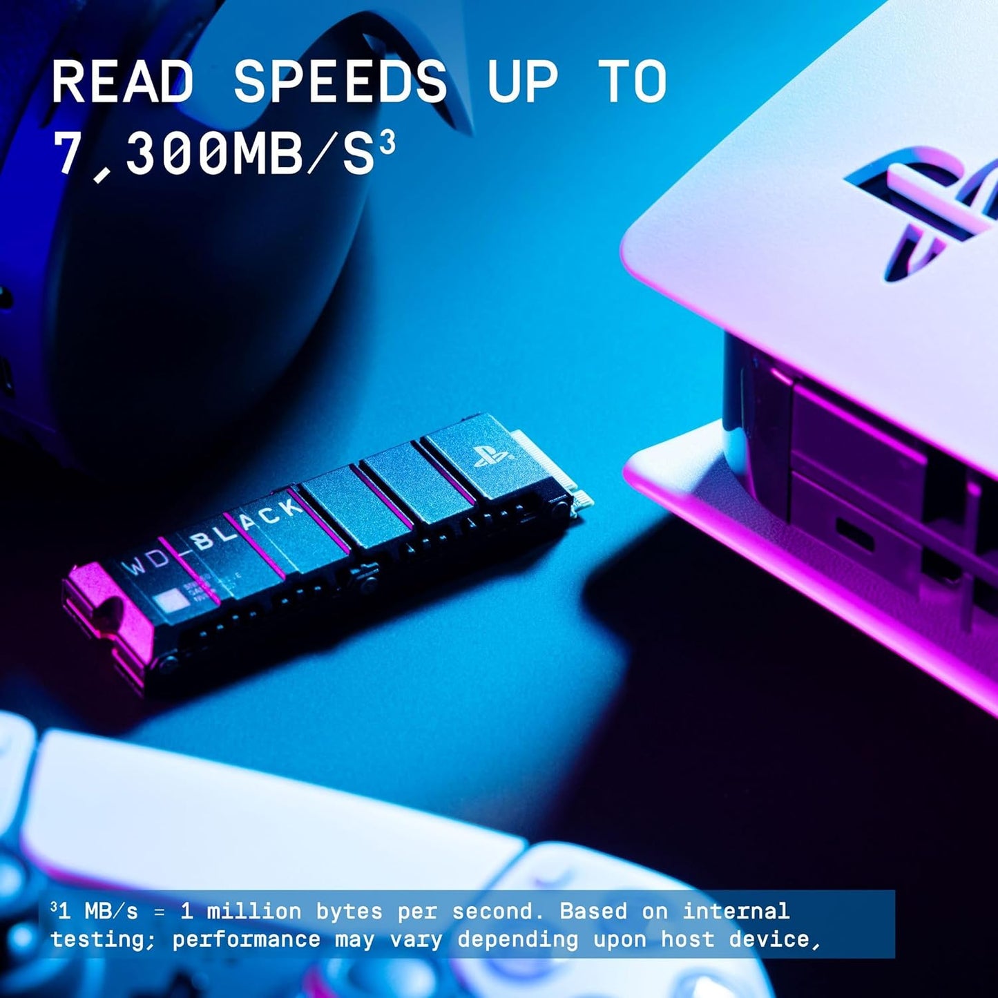 WD_BLACK SN850P 2TB PS5 SSD - Officially licensed for Playstation PS5 consoles, PS5 expansion card, Speeds up to 7300 MB/s, M.2 2280 PCIe NVMe, Exclusive Heatsink Design, Internal gaming SSD, Black
