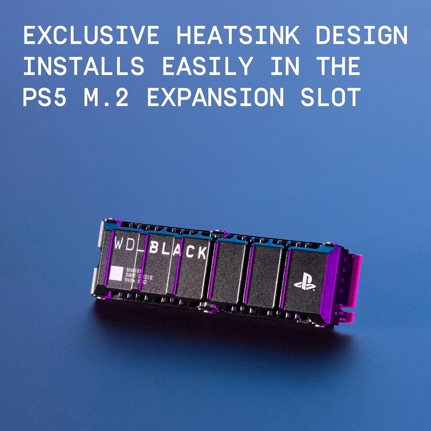 WD_BLACK SN850P 2TB PS5 SSD - Officially licensed for Playstation PS5 consoles, PS5 expansion card, Speeds up to 7300 MB/s, M.2 2280 PCIe NVMe, Exclusive Heatsink Design, Internal gaming SSD, Black