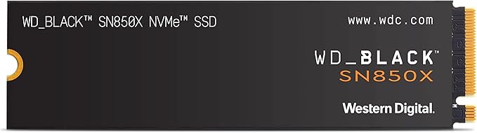 WD_BLACK SN850X 2TB NVMe M.2 SSD, M.2 2280 NVMe SSD, Gaming Expansion SSD, PCIe Gen4 NVMe, High Performance Internal SSD, Read speeds up to 7300 MB/s, Write speeds up to 6,600 MB/s, Black