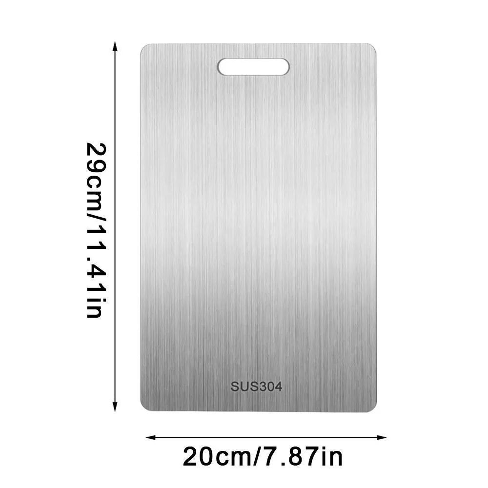 Stainless Steel Cutting Board Double-Sided Kitchen Shopping Board Titanium-Look