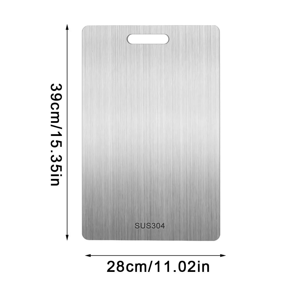Stainless Steel Cutting Board Double-Sided Kitchen Shopping Board Titanium-Look