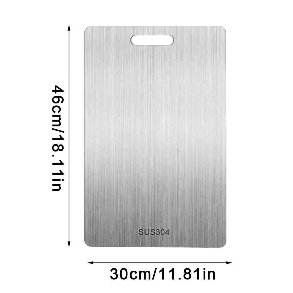 Stainless Steel Cutting Board Double-Sided Kitchen Shopping Board Titanium-Look