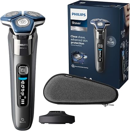 Philips Men's Electric Shaver Series 7000 Wet & Dry with Pop-up Trimmer, Charging Base, Travel Case and Cleaning Brush (Model S7887/35)