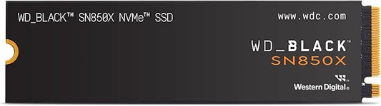 WD_BLACK SN850X 1TB NVMe M.2 SSD, M.2 2280 NVMe SSD, Gaming Expansion SSD, PCIe Gen4 NVMe, High Performance Internal SSD, Read speeds up to 7300 MB/s, Write speeds up to 6,300 MB/s, Black